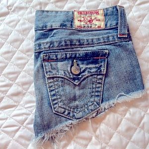 True religion denim shorts